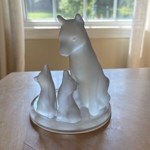 Partylite Wolf Family Frosted Tea Light Votive Holder